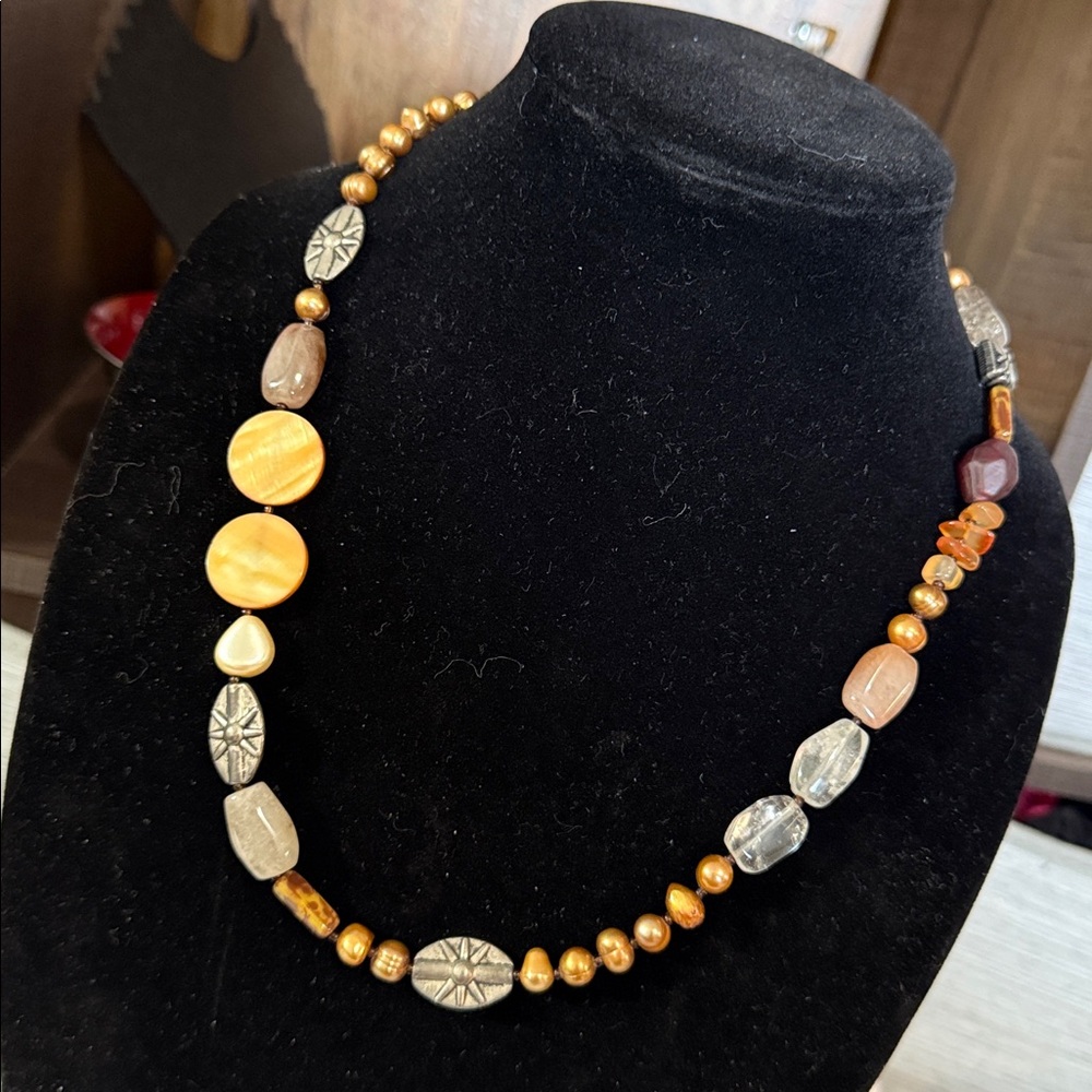 Artisan made multi beaded necklace